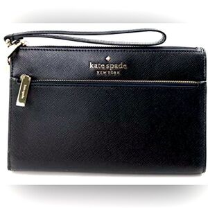 New Kate Spade Black Leather Wristlet